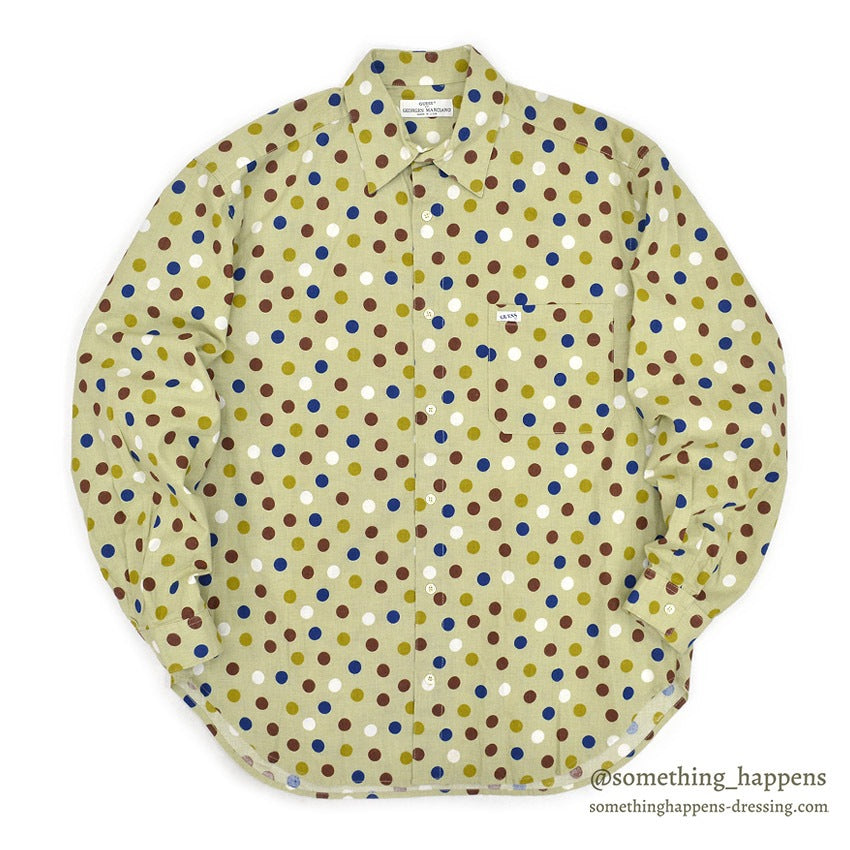 ~1990's GUESS MULTI COLOR POLKA DOTS SHIRT...