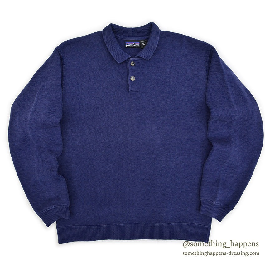 1980's PATAGONIA HEAVY WEIGHT COTTON POLO SWEATER...M