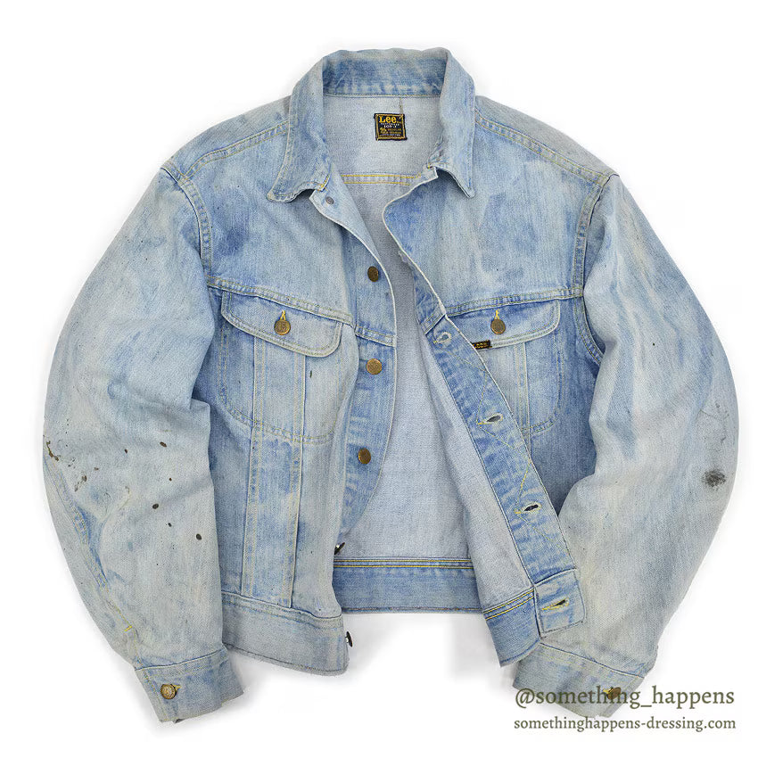 1970's Lee 101-J DENIM JACKET / BLEACHED... 46