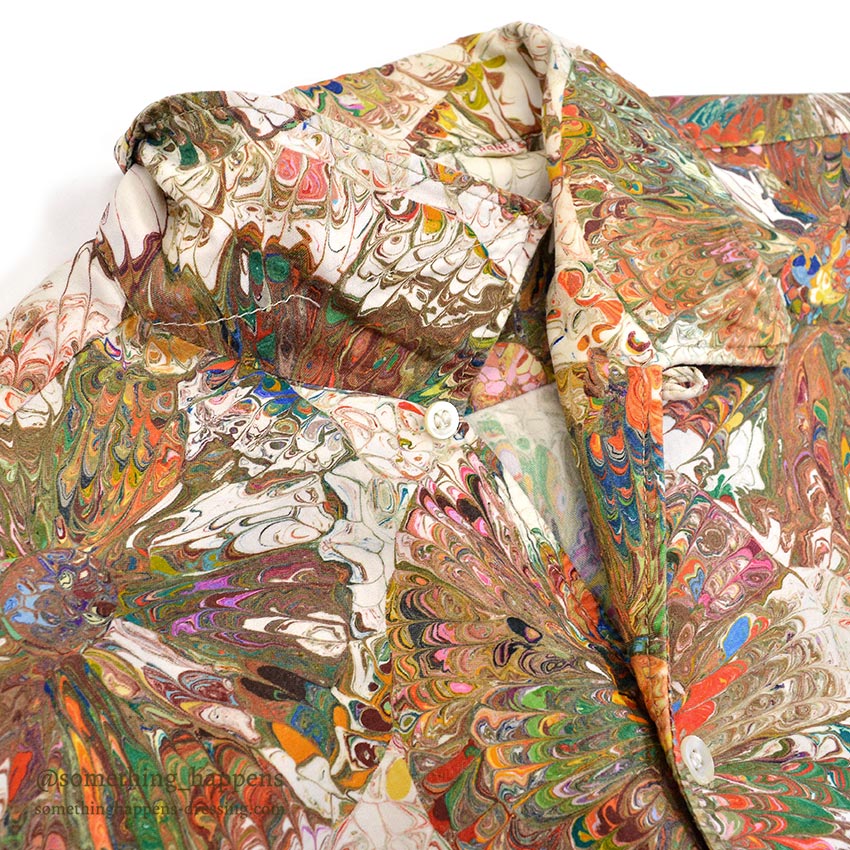 1960's LILLY DACHE PAINT SPLATTER PRINT S/S SHIRT ... M