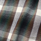 1960's TOWNCRAFT GREEN OMBRE PLAID RAYON SHIRT...L