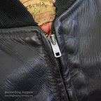 1950's HORSEHIDE ALL BLACK LEATHER SPORT JACKET / RARE DETAIL ...