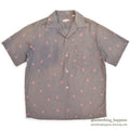 1950's GRAY/PINK JOCKEY PRINT S/S SHIRT ... M