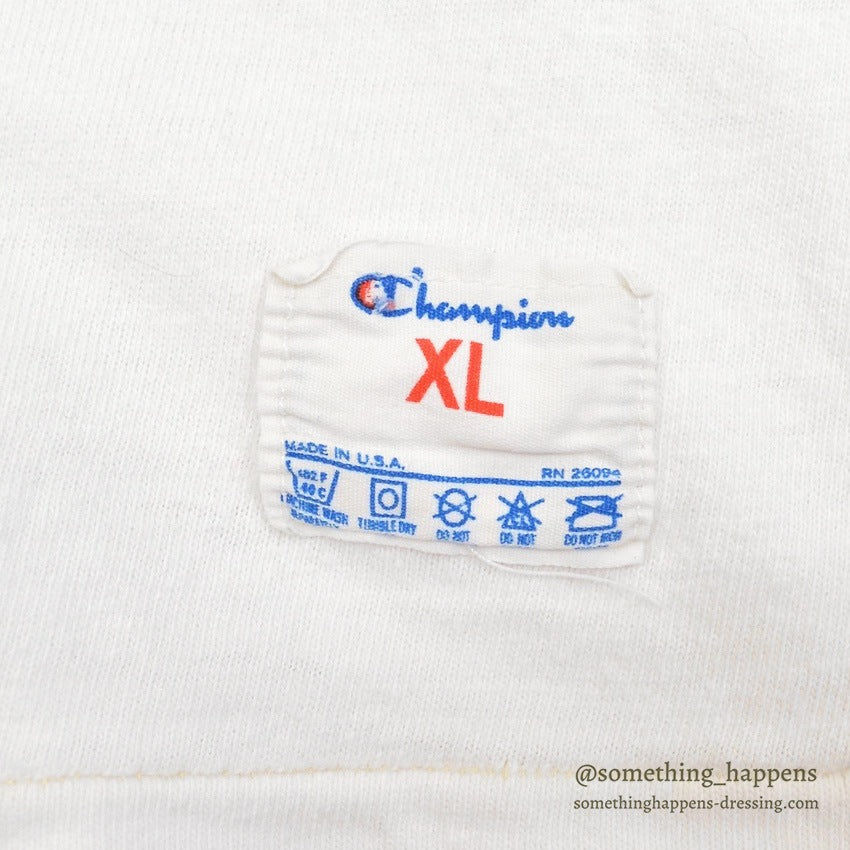1980's CHAMPION FOOTBALL SHIRT / WHITE...XL