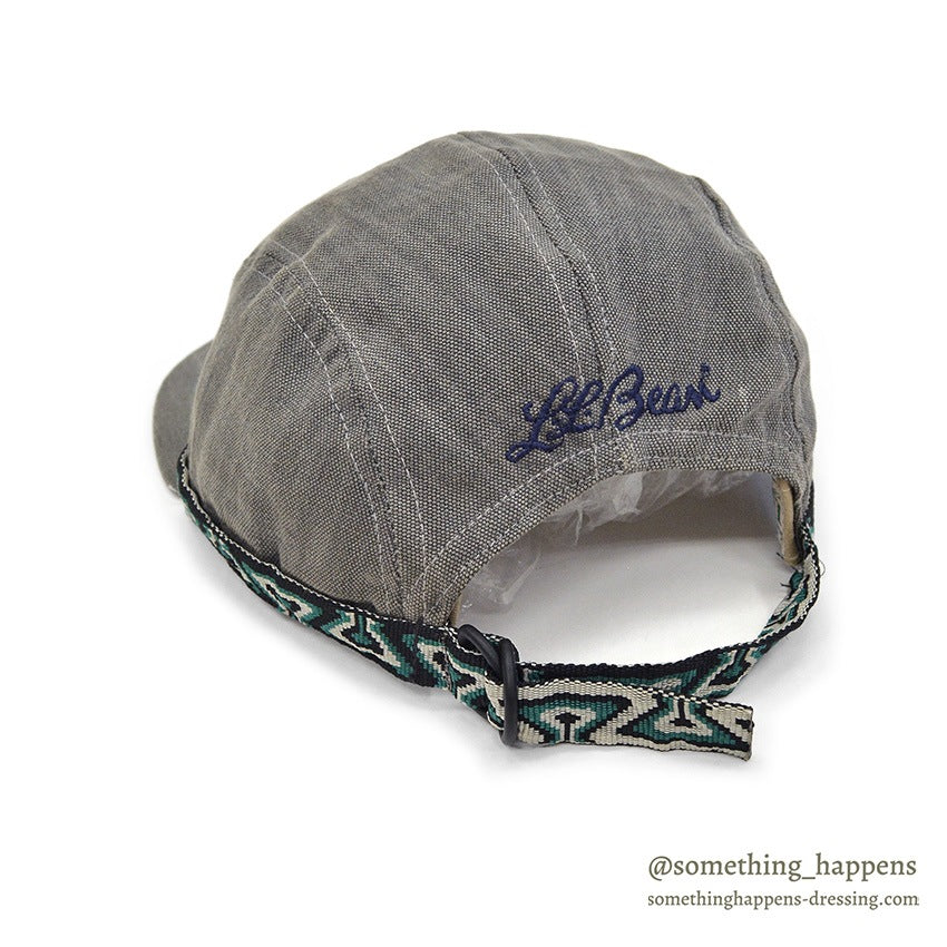 1990's LLBEAN GRAY FIVE PANEL STRAP CAP...
