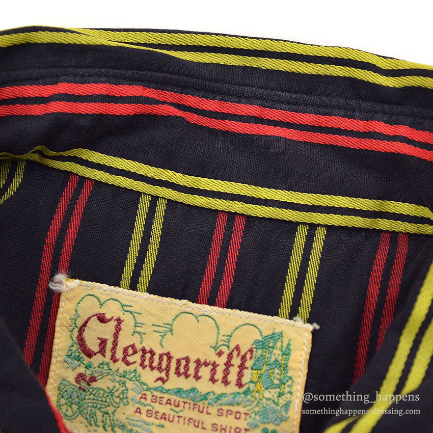 1950's GLENGARIFF BLACK & STRIPES WESTERN SHIRT...