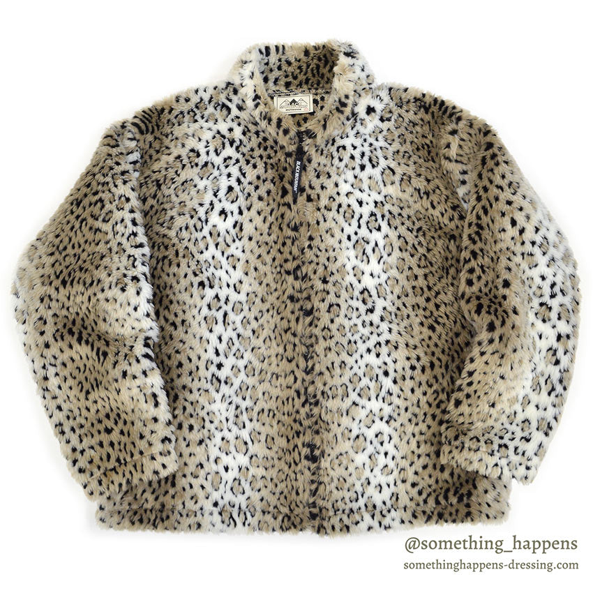 DEADSTOCK BLACK MOUNTAIN LEOPARD FLEECE JACKET...L