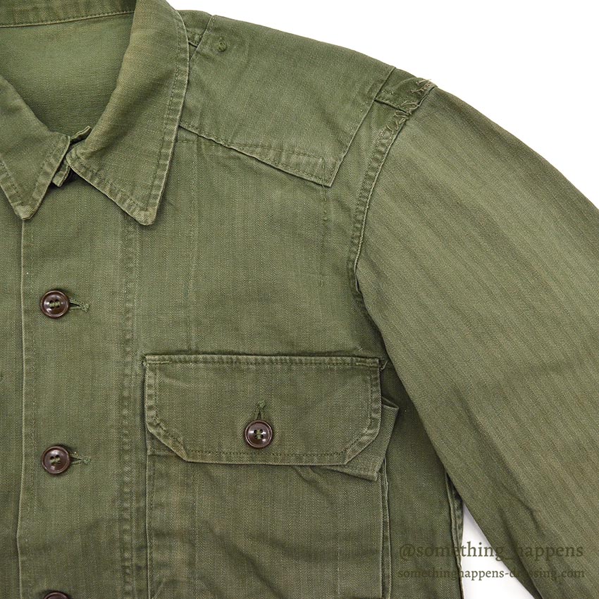 1940's BRITISH ARMY WW2 WAR AID HBT JACKET / US MADE...
