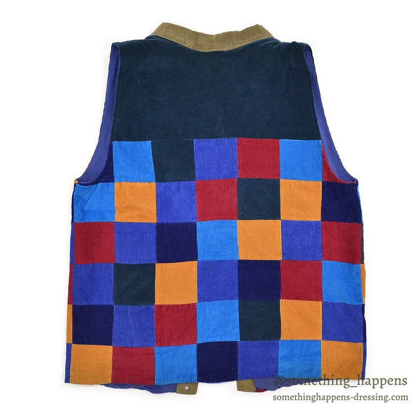 1980's~ HAND MADE PATCHWORK CORDUROY VEST...