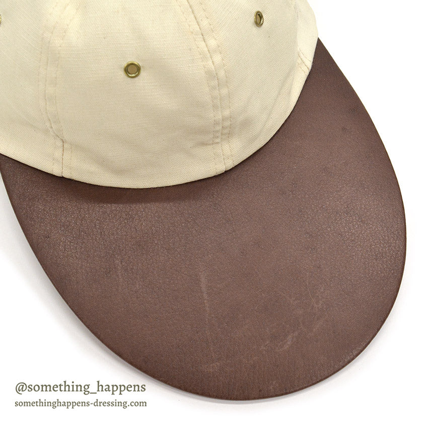 1990's ORVIS CANVAS / LEATHER LONG BILL FISHING CAP / NO LOGO...