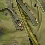 1970's M-65 USN MIUW-604 HAND PAINTED CAMO FIELD JACKET WITH LINER... MR