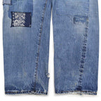 1960's LEVI'S 501 BIGE PATCHWORK / PERSONALIZED REPAIR ... W37/L29