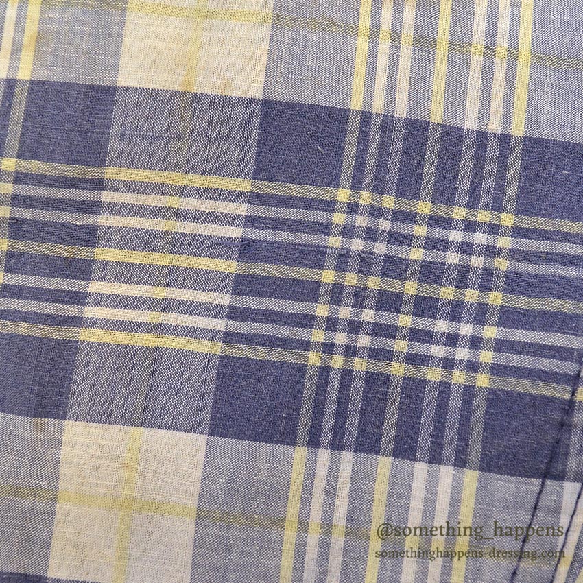 1960's INDIA MADRAS 5 POCKETS COTTON PANTS / TAPERED LEG ... W35/L29