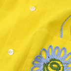 1960's DEADSTOCK CRESTMONT FLOWER EMBROIDERY S/S SHIRT ... M