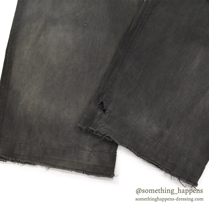 1930's BLACK FRISCO PANTS BACKLE BACK / HEAVY COTTON... W31/L29