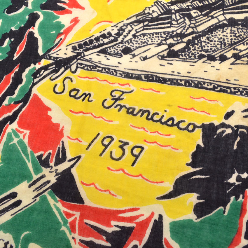 30's San Francisco World's Fair Advertising Bandana...