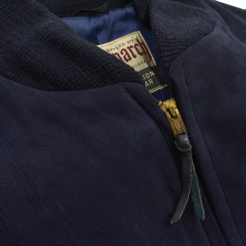 50's 'Monarch' Blue Nubuck Leather Jacket...