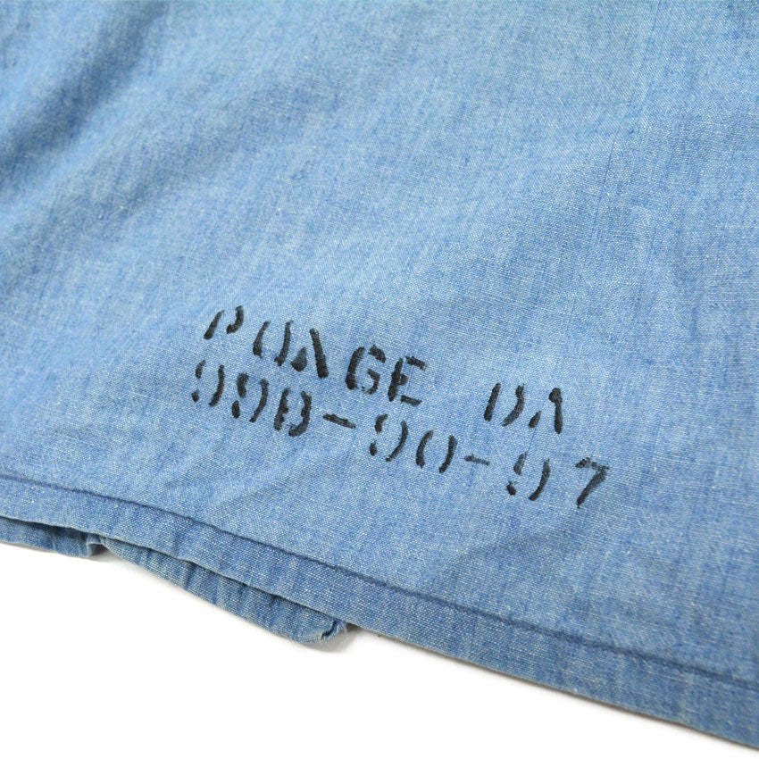 50's US Navy Stencil Box Chambray Shirt...