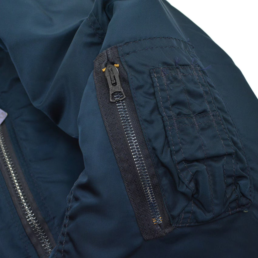 90's Deadstock Alpha MA-1 Flight Jacket Navy ... SMALL