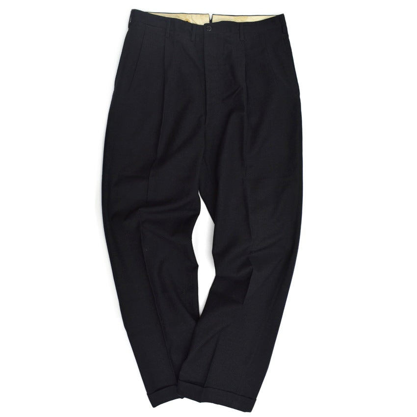 40's~ Black wool work trousers...W32×L32