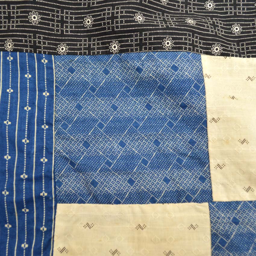 Circa 1880's~1920's Indigo Black Antique Quilt Top... 214cm×190cm