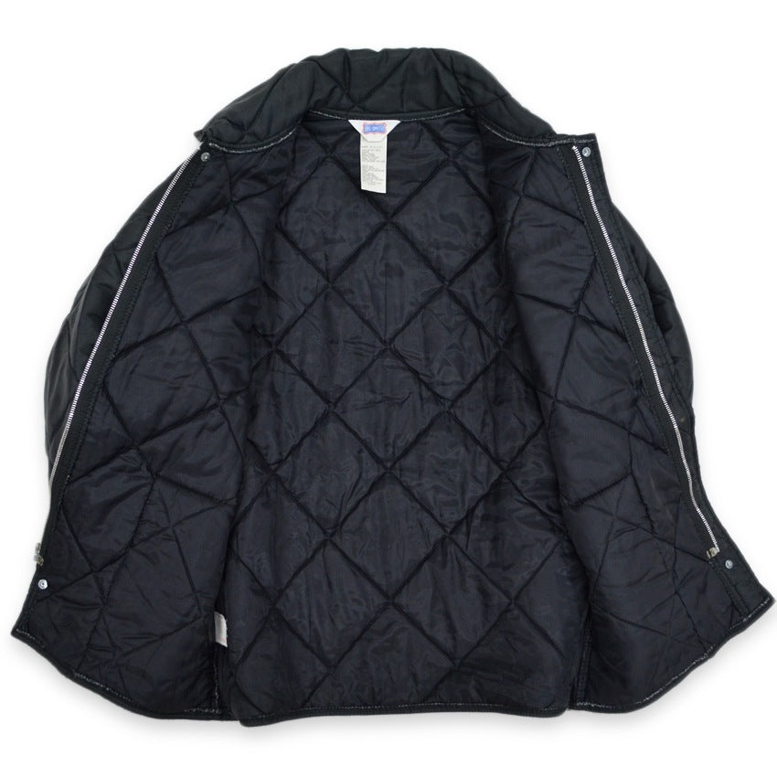 1990's BIG SMITH ALL BLACK QUILTED JACKET...M