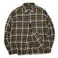 ~1960's Needles California GREEN & BLACK PLAID RAYON SHIRT...L