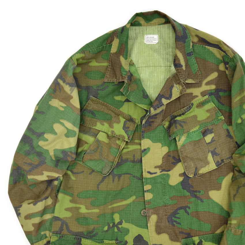 1960s US ARMY ERDL JUNGLE FATIGUE JACKET Mixed Leaf... SR