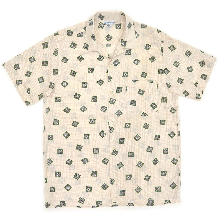 〜1960's California Native Pattern S/S Shirt ... S