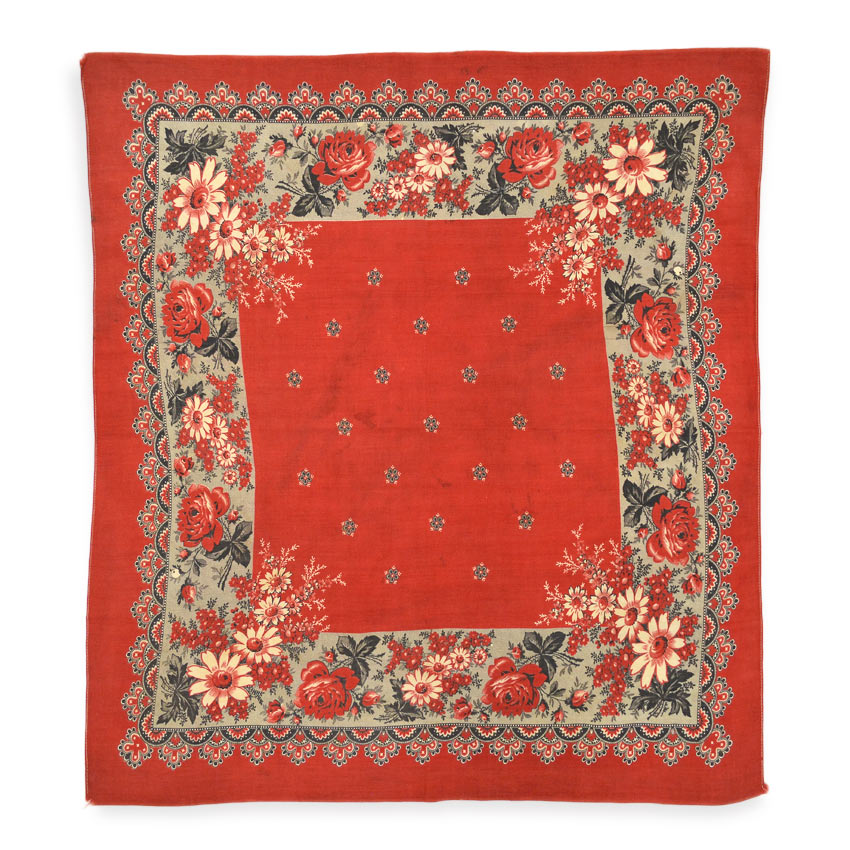 1880's~ ANTIQUE TURKEY RED BANDANA...