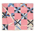 OLD PATCHWORK CALICO PINWHEEL / STRING PIECING QUILT... 148cm×188cm