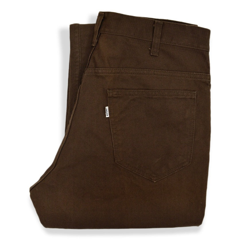 1960's LEVI'S 518 BIG-E BROWN Katsuragi COTTON TWILL PANTS ... W33 L33