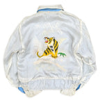 1960's VIETNAM ERA JAPAN SOUVENIR JACKET LIGHT BLUE Dragon Hawk Tiger ... M
