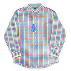 1990's DEADSTOCK LAND'S END MULTI GINGHAM B/D SHIRT ... M