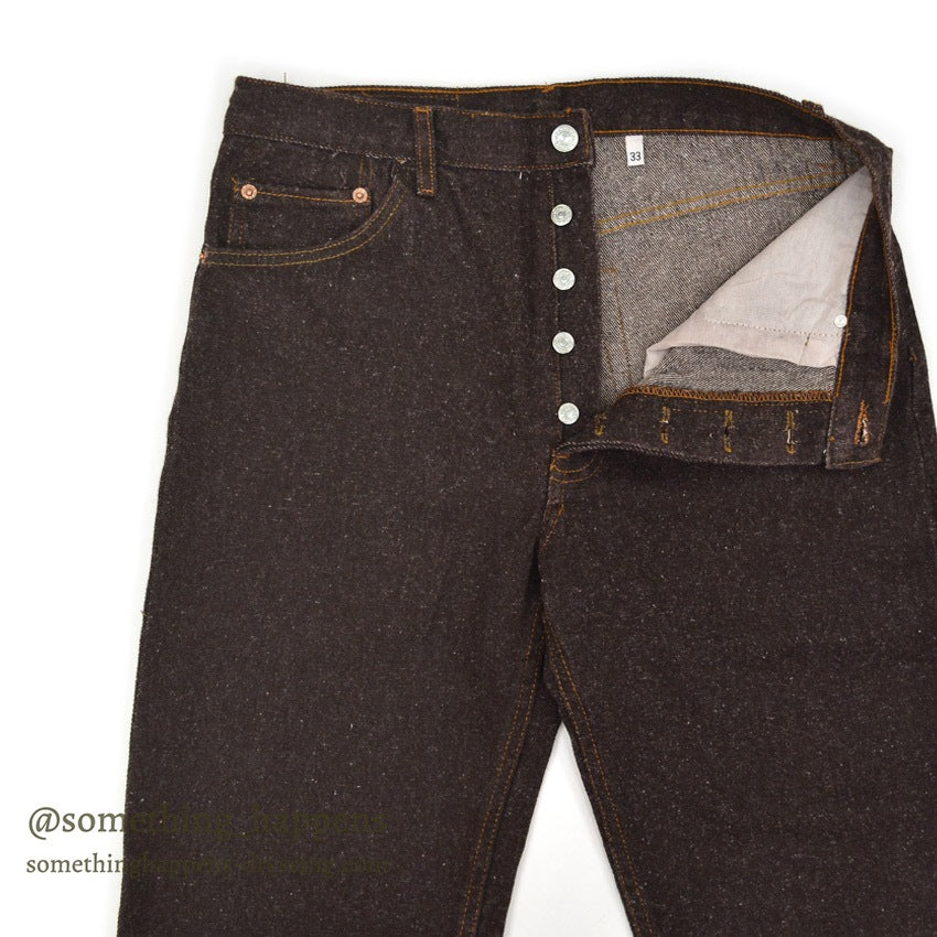 1990's~ Levi's 501 BROWN DENIM PANTS MEXICO... W33 L30