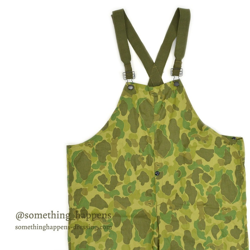 ~1960's DEADSTOCK FROGSKIN CAMO HBT HUNTING OVERALL...EX-LARGE