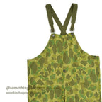 ~1960's DEADSTOCK FROGSKIN CAMO HBT HUNTING OVERALL...EX-LARGE