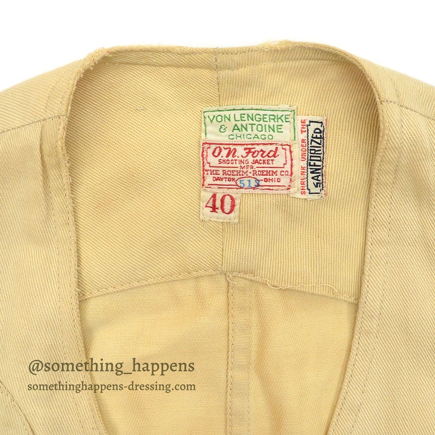 1930's O.N.FORD VON LENGERKE & ANTOINE NORFOLK STYLE SHOOTING JACKET ... 40