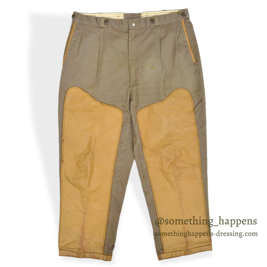 1960's 10-X SMOKY GRAY HUNTING PANTS LEATHER PATCH... W38 L28