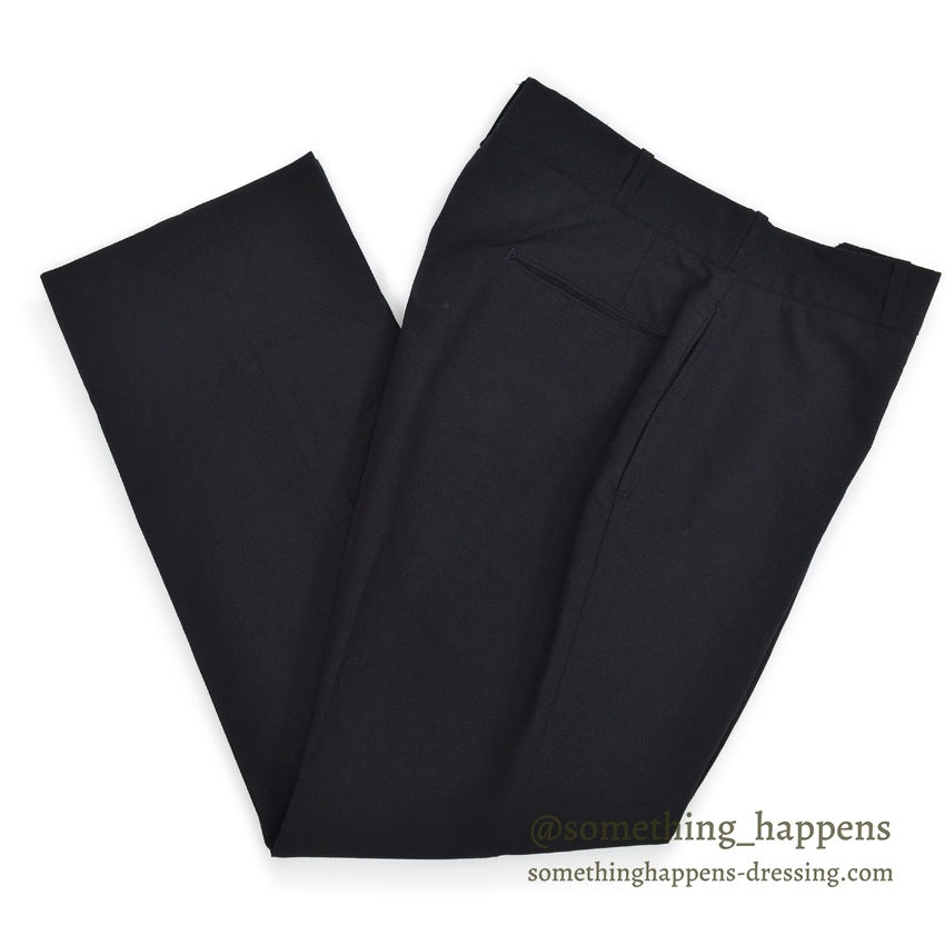 1970's USGI BLACK TROUSERS, MEN'S, POLYESTER/WOOL TROPICAL... 32R