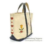 1980's L.L.BEAN ART PAINT BOAT AND TOTE NAVY ... MEDIUM