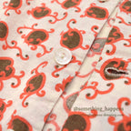1950's DECORATIVE PATTERN PRINT COTTON PAJAMAS SHIRT & PANTS...