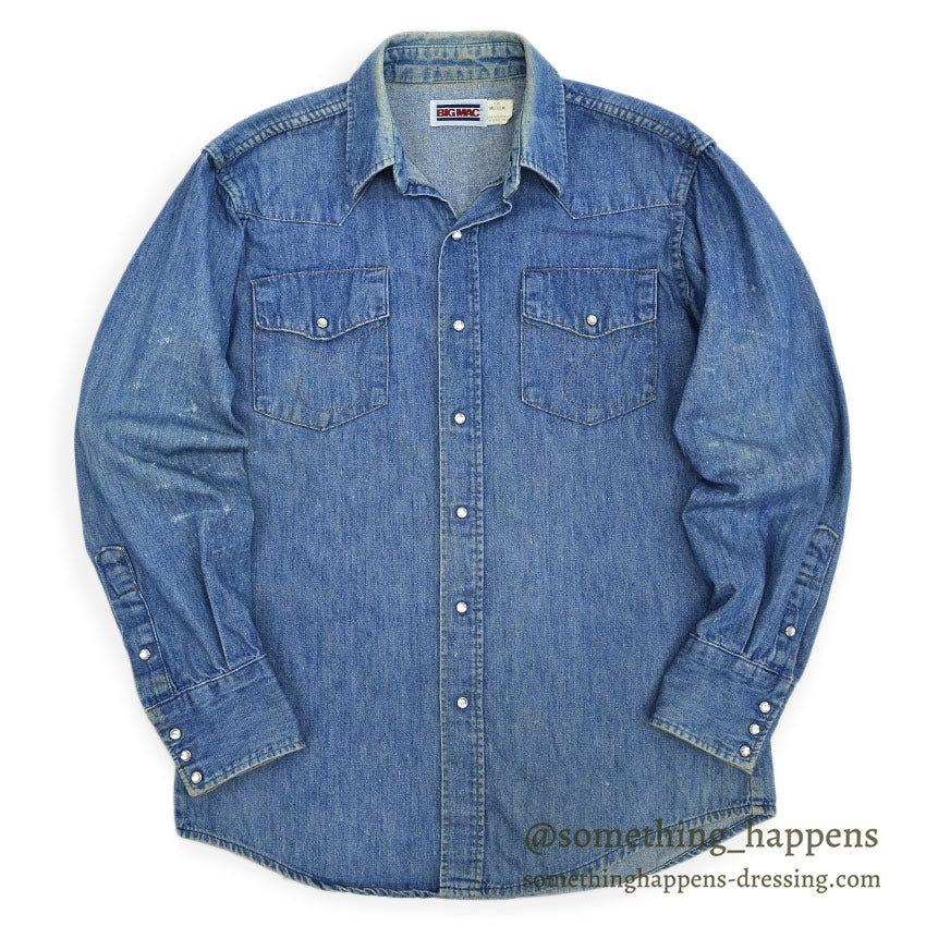 1980's BIGMAC DENIM WESTERN SHIRT ... MEDIUM