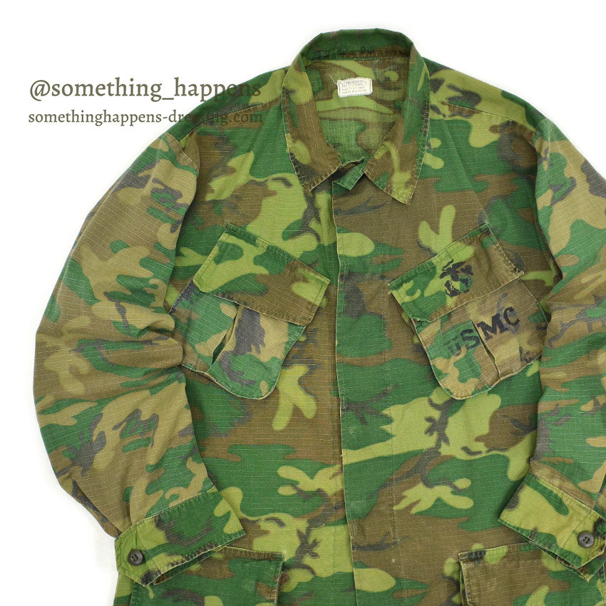 1970's USMC ERDL JUNGLE FATIGUE JACKET MIX LEAF... MR