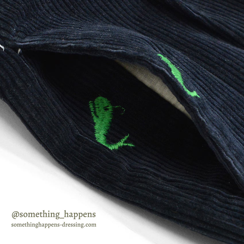 ~1970's DEADSTOCK HICKEY'S WHALE EMBROIDERY CORDUROY PANTS ... W32/L28