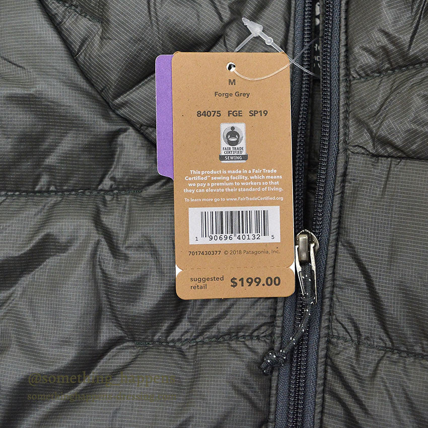 PATAGONIA MEN'S MICRO PUFF VEST FORGE GRAY Unused item... M