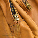 ~1970's BROWN OILED LEATHER BACKPACK...