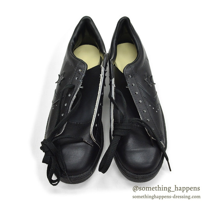 1980's DEADSTOCK CONVERSE ALLSTAR OFFICIAL PRO OX BLACK LEATHER... 81/2