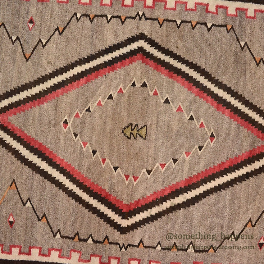 ~1930's NAVAJO RUG DIAMOND / LINE... 175cm/108cm