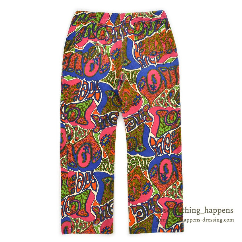 1960's JANTZEN LOVE ME ALL OVER PRINT COTTON PANTS... 36